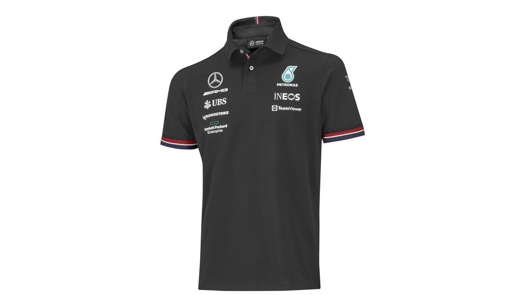 Tricou Polo Mercedes-AMG PETRONAS MOTORSPORT Formula 1 2022, Negru, XL